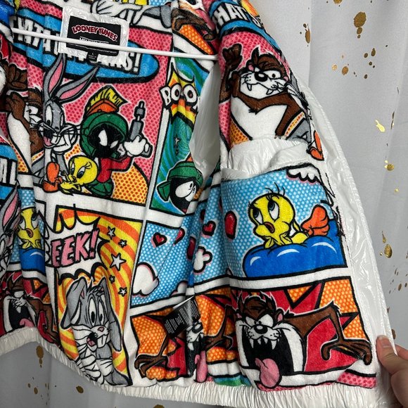 Members Only Hi-Shine Looney Tunes Lining Jacket Sz: L - Picture 5 of 6